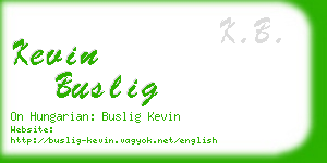 kevin buslig business card